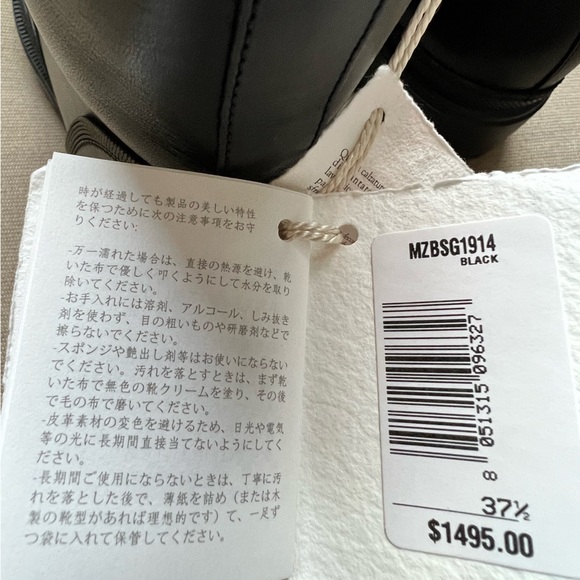 Brunello Cucinelli Black Leather Combat Boots with monili size 37.5 - Picture 9 of 10